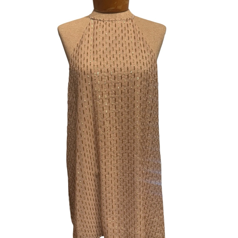 Show Me Your MuMu Textured Tan Halter Dress